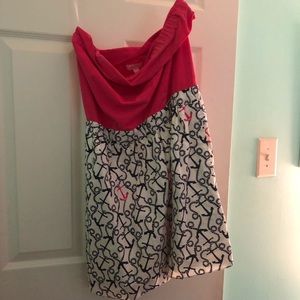 Pink and navy Lilly anchor dress (pockets!!!)